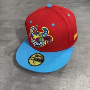 Scranton Wilkes-Barre Railriders Hat New Era Cap 7 1/4 Red Aqua Teal Copa Yankee